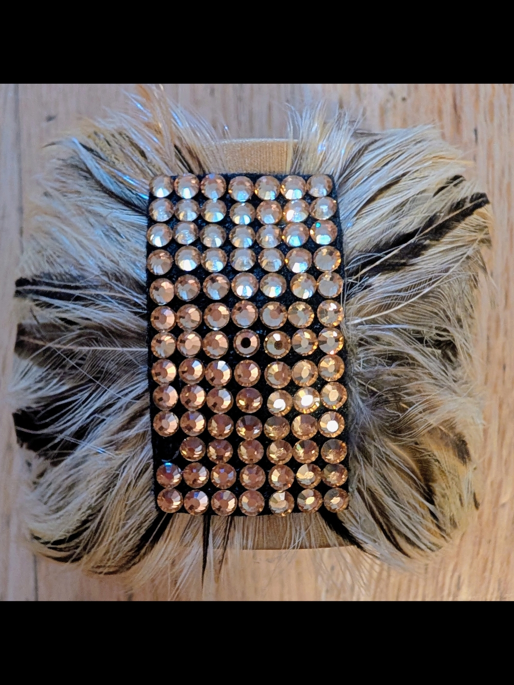 Natasha Couture Feathee Cuff Bracelet with Champagne Crystals - New